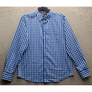 Rugby University Shirt Mens L Multi Gingham Stretch Long Sleeve Button-Down EUC